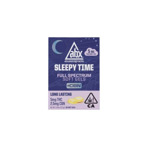 ABX | Sleepy Time | 5mg THC : 2.5mg CBN Soft Gels | 30 Capsules