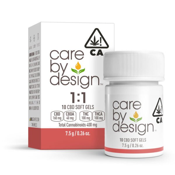 Care By Design | CBD Soft Gels | 10 Capsules | 1:1