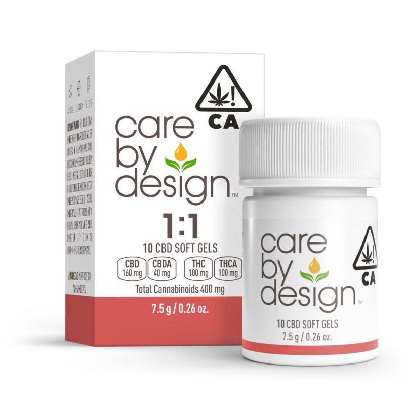 Care By Design | CBD Soft Gels | 10 Capsules | 1:1
