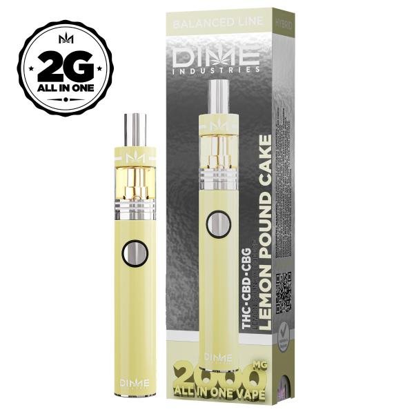 Dime | 2g THC:CBD:CBG Disposable | Lemon Pound Cake